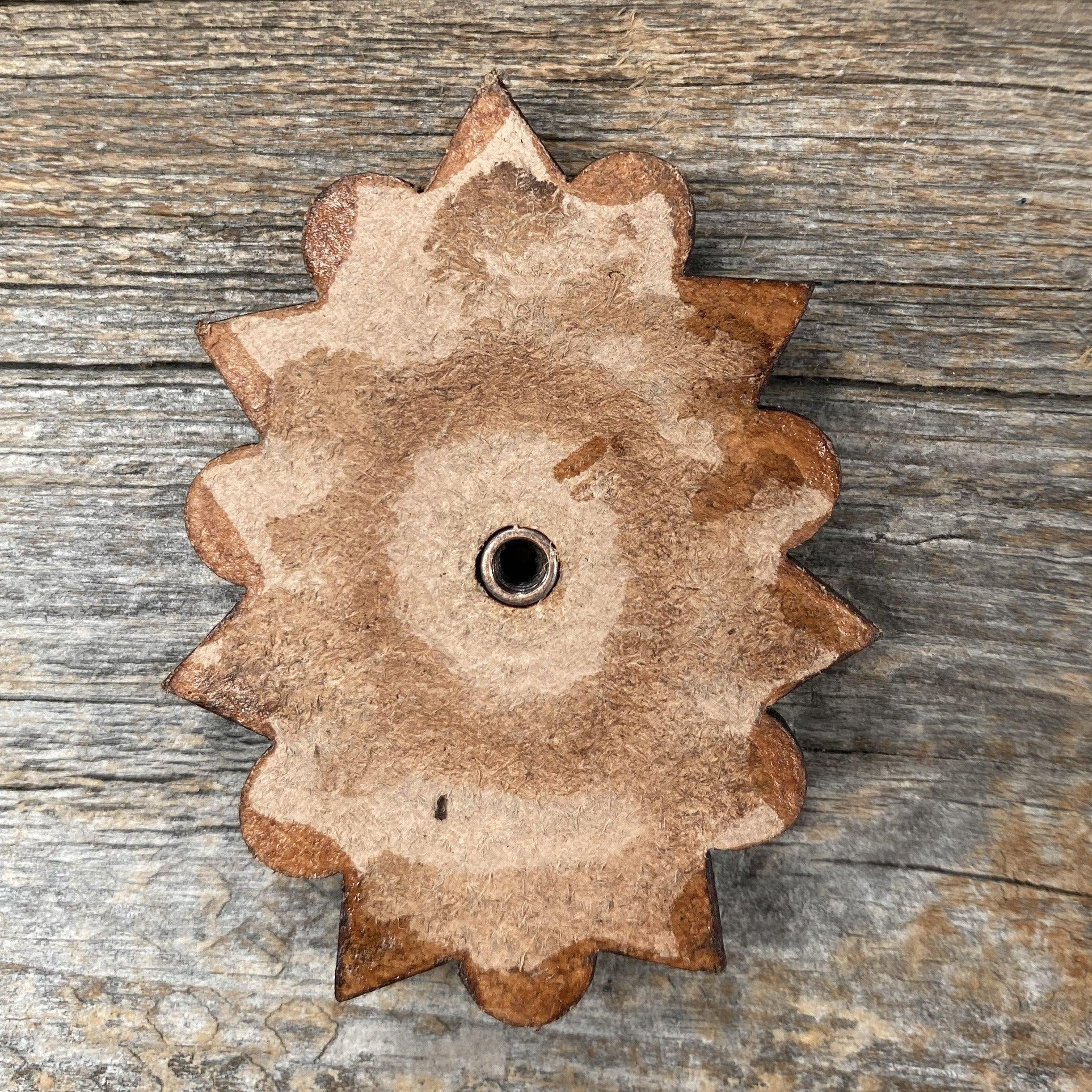 Leather Rosette Starburst - Blue Cabochon Western Concho R110CABBL — view 2