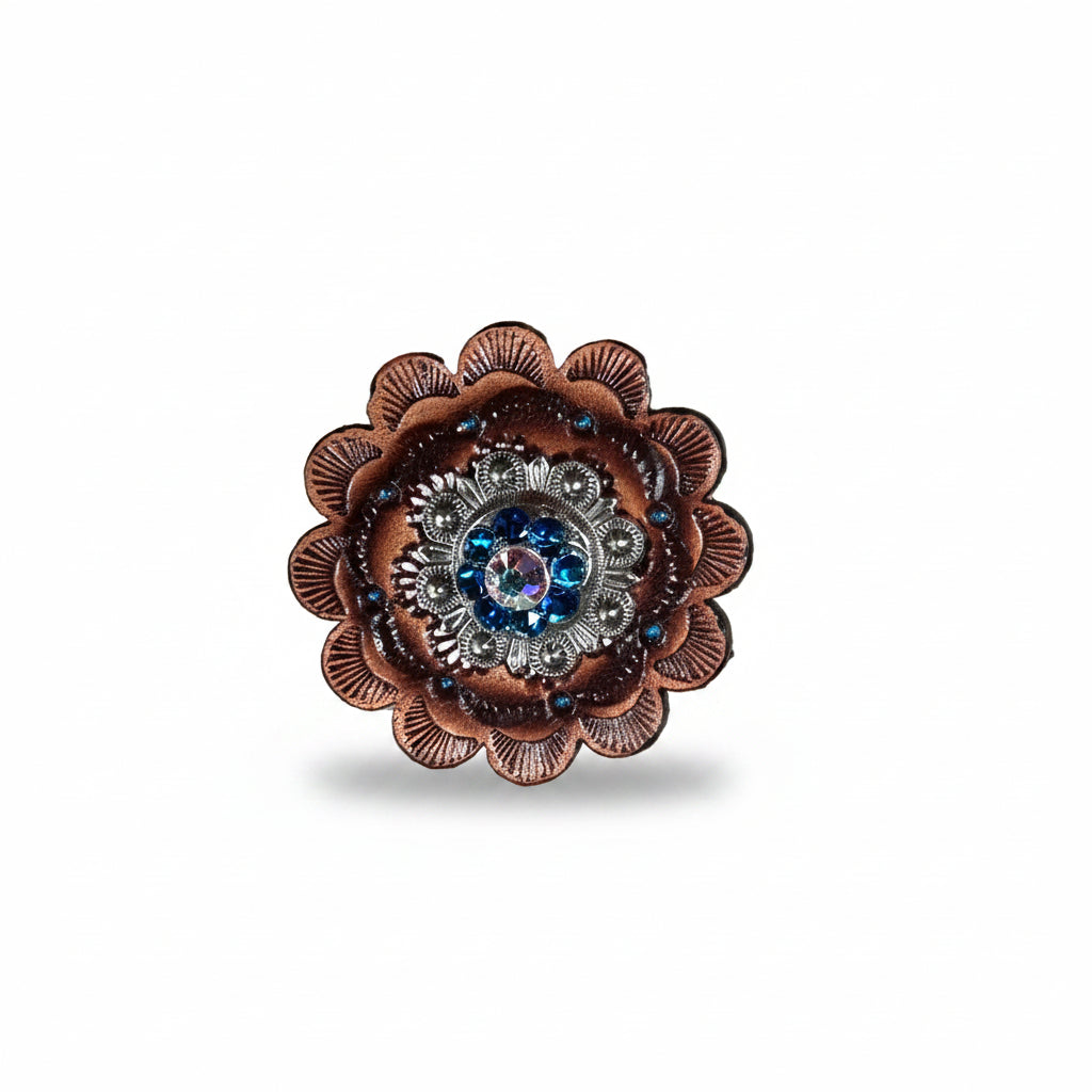 Antique Silver Capri - AB Crystal Conchos | Sizes 1"- 3" | Buckles | Saddle Set | Leather Rosettes | Slide — view 12