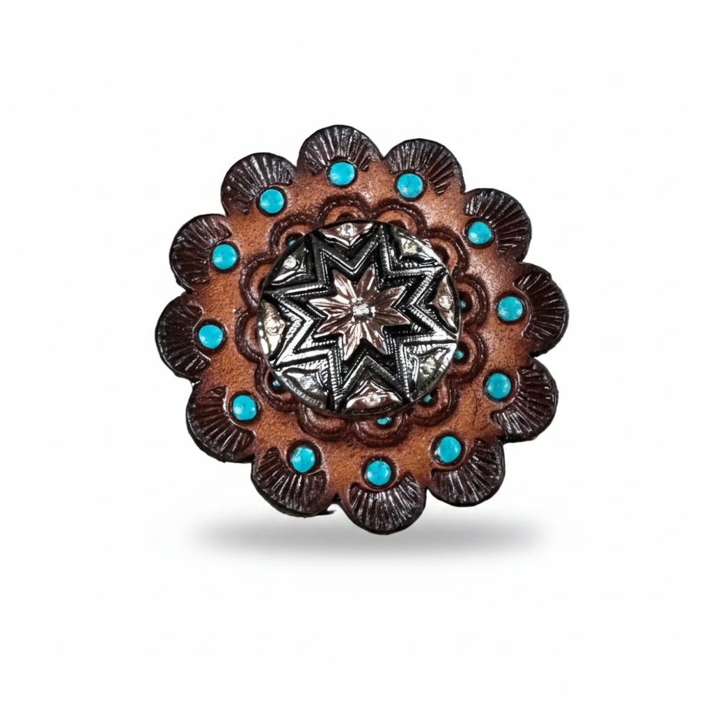 Starburst Antique Silver Western Concho W185 — view 10