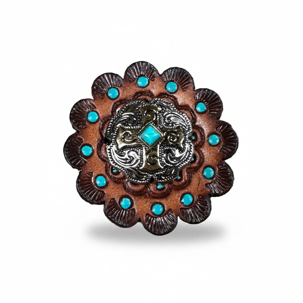 Antique Silver & Gold Western Concho W189 — view 8