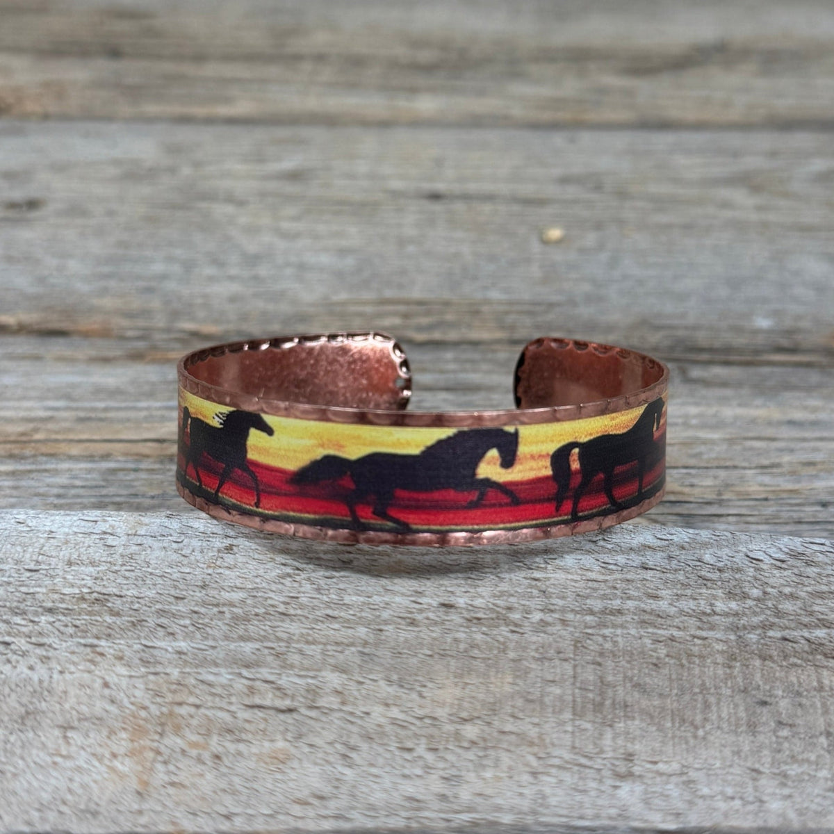 Western Sunset Copper Rustic Fashion Cuff Bracelet