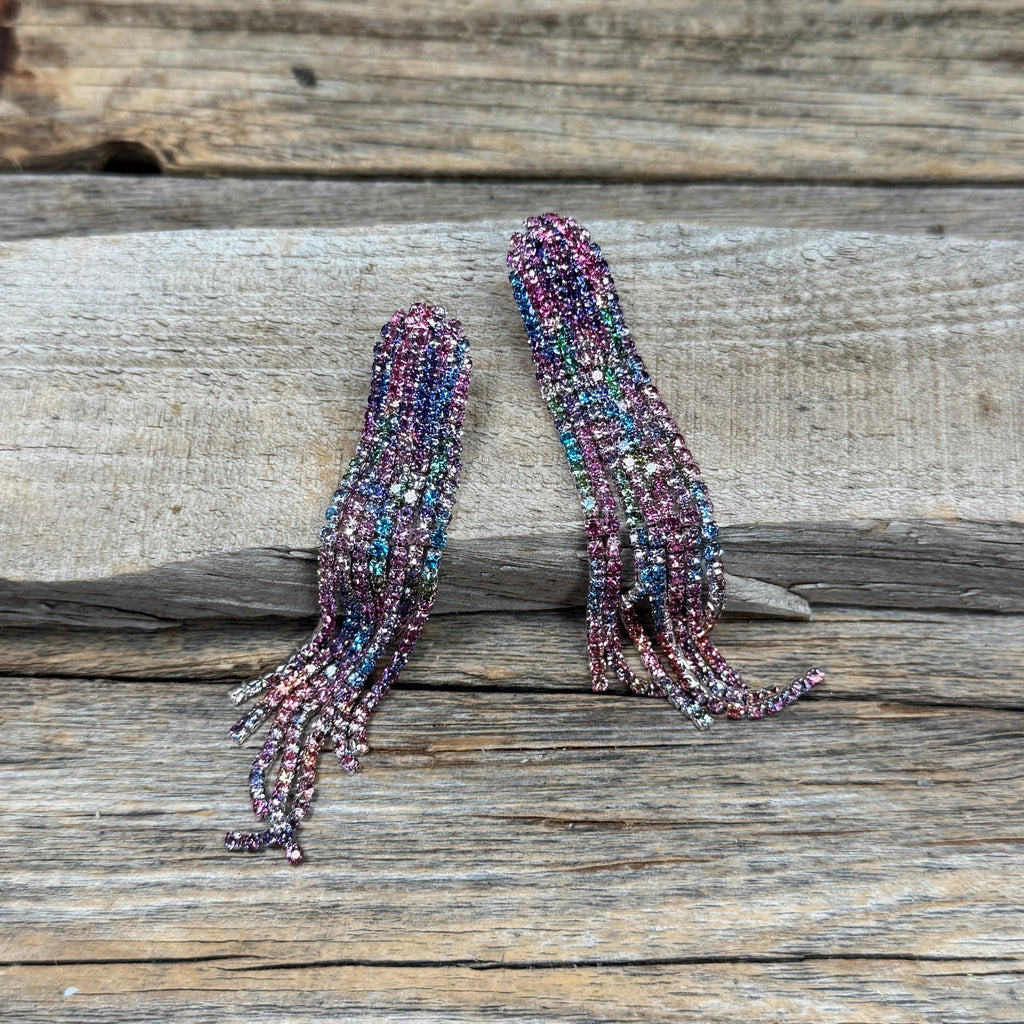 Colorful Rodeo Inspired Rhinestone Dangle Fashion Earrings