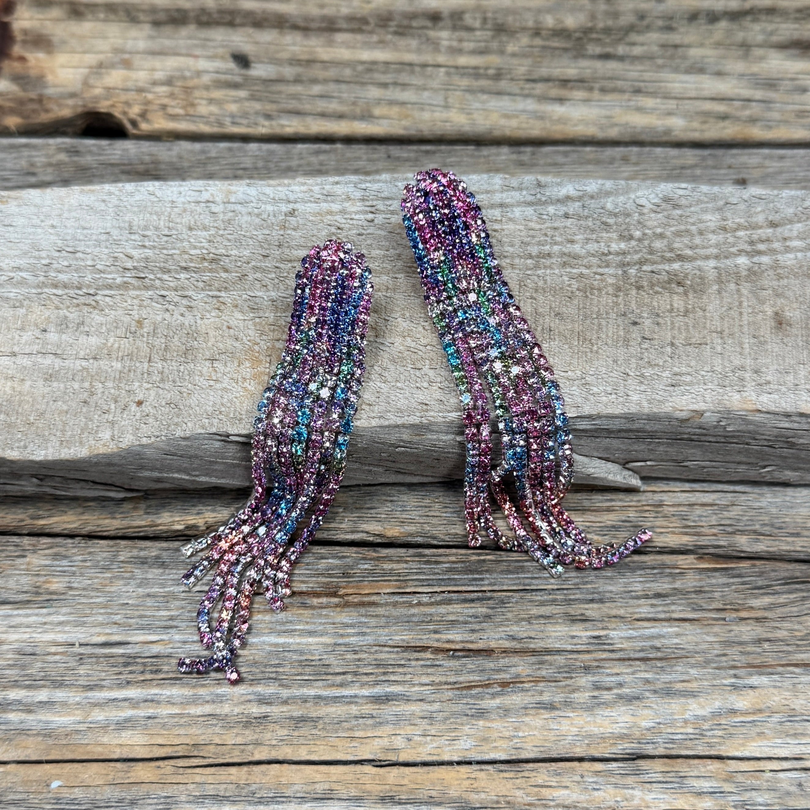 Colorful Rodeo Inspired Rhinestone Dangle Fashion Earrings