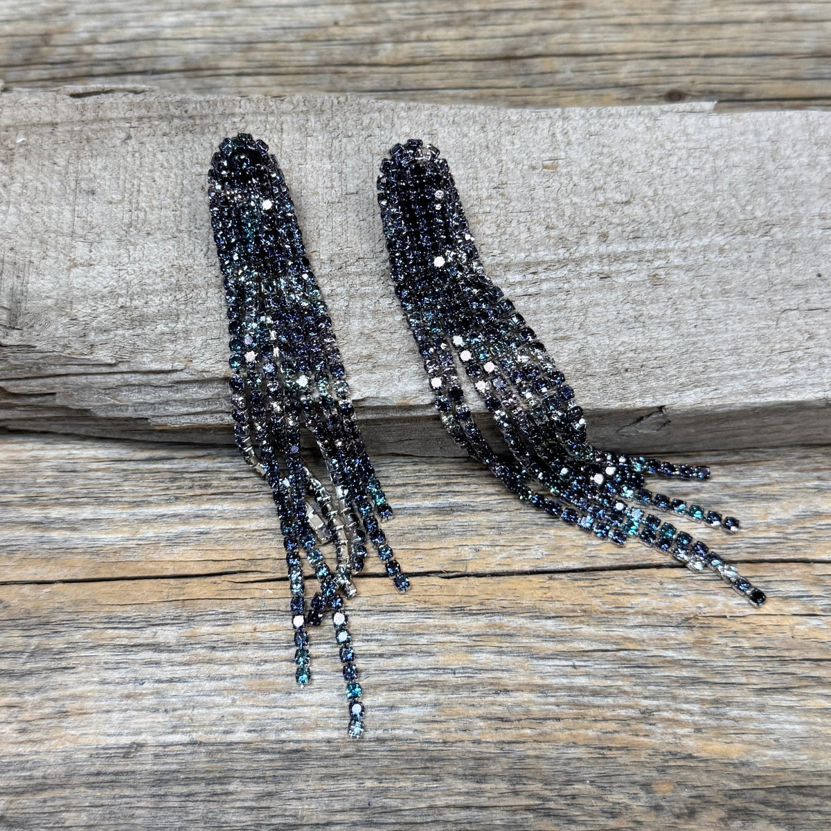 Blue Rodeo Inspired Rhinestone Dangle Fashion Earrings