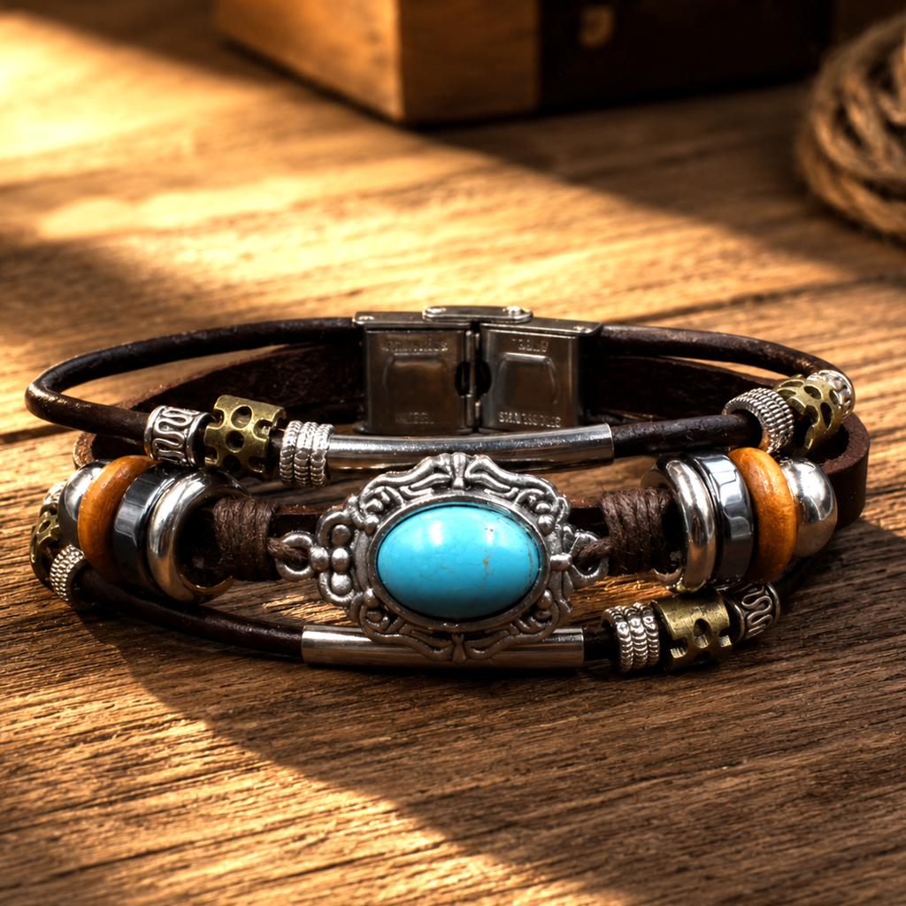 Western Oval Fashion Turquoise Bracelet