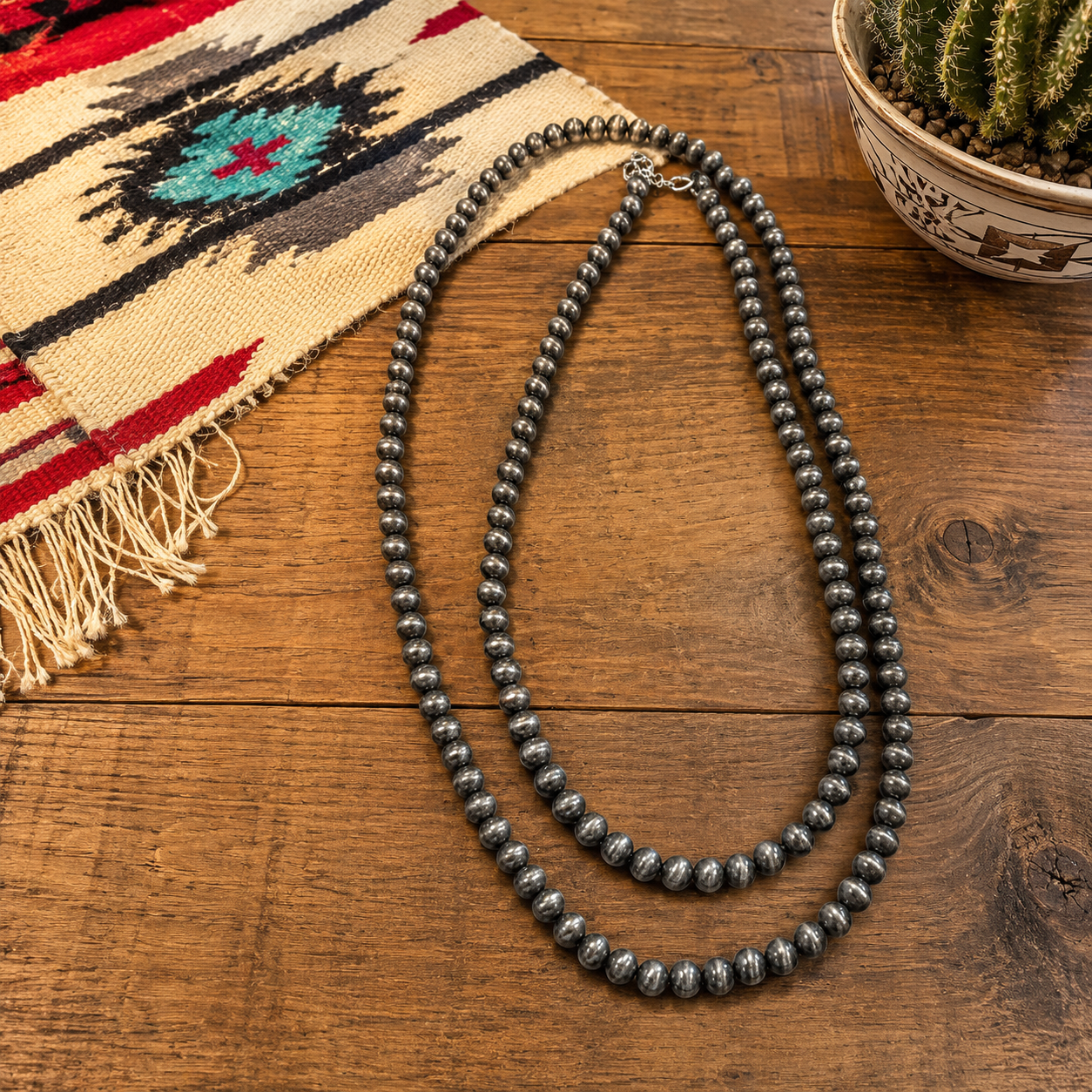 Silver Fashion Navajo Pearl Necklace