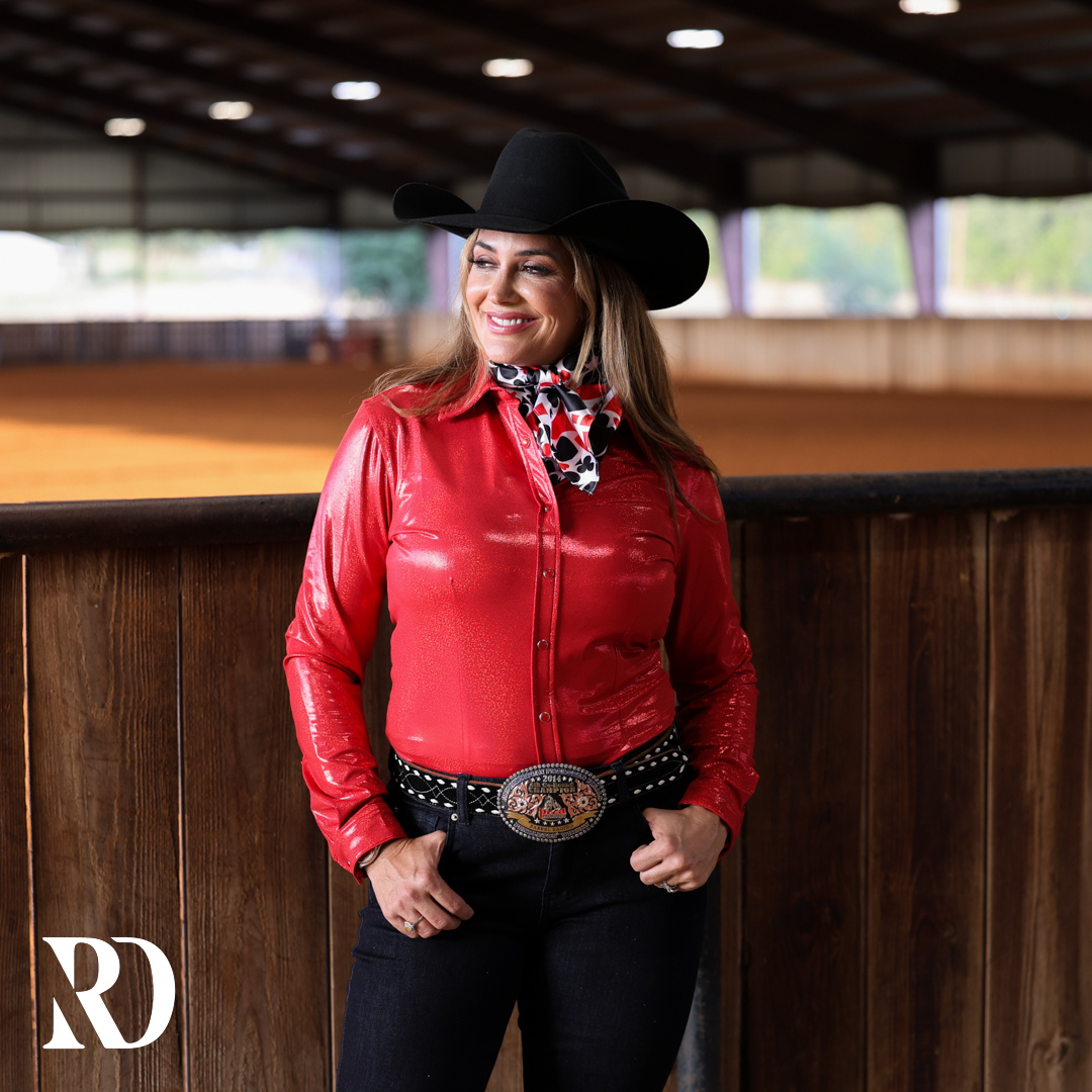 Red Sparkle Performance Rodeo Shirt