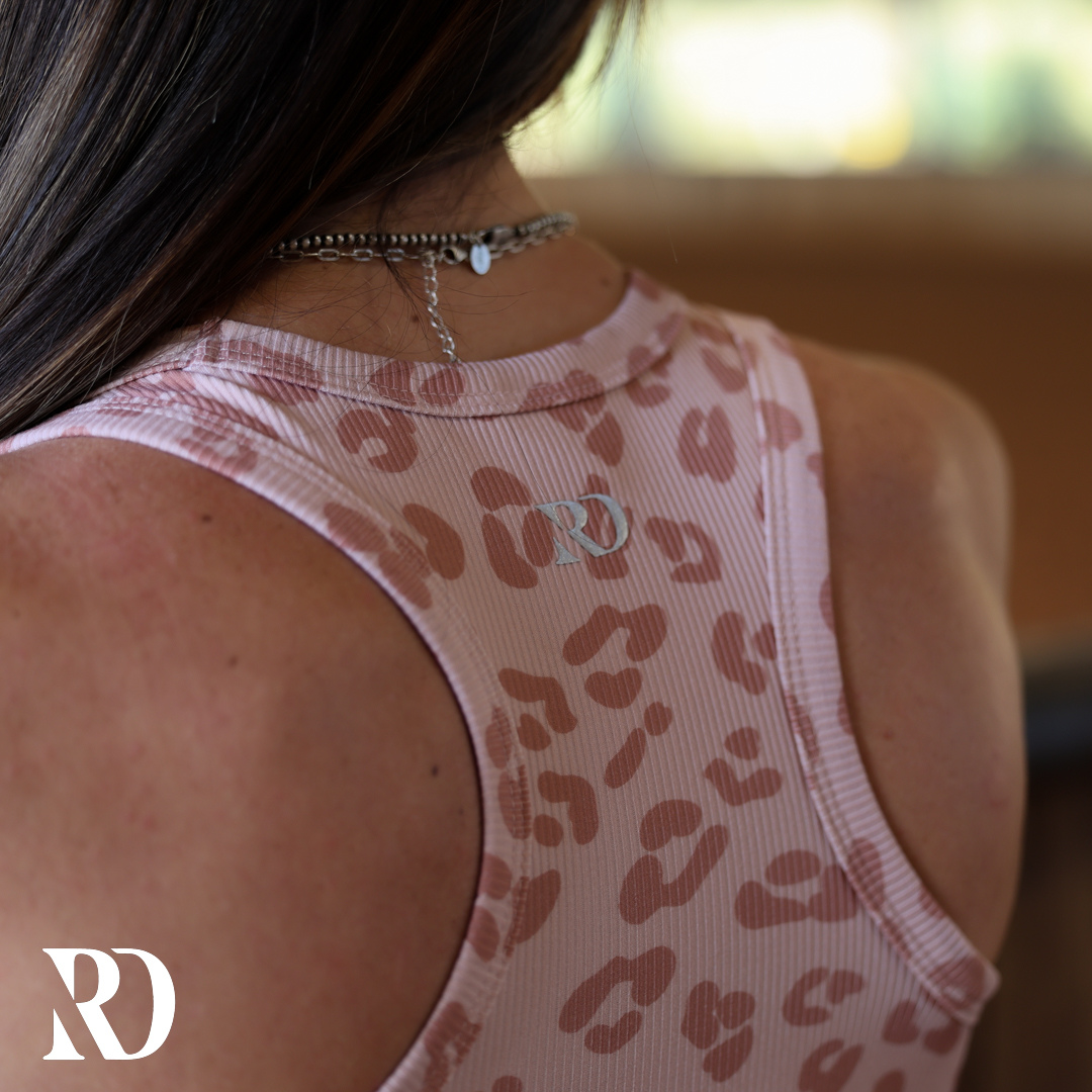 Ribbed All-in-one Tank | Rose Leopard — view 4