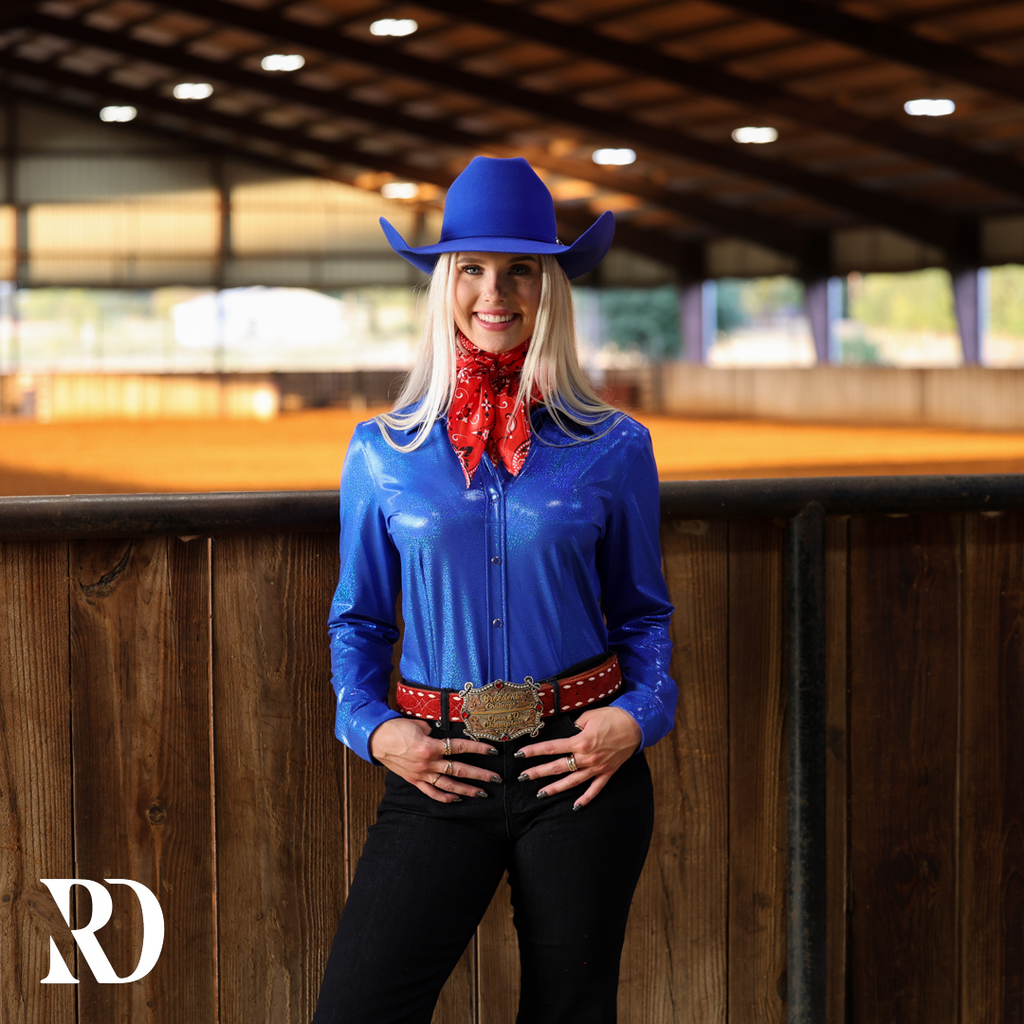 Royal Sparkle Performance Rodeo Shirt — view 3