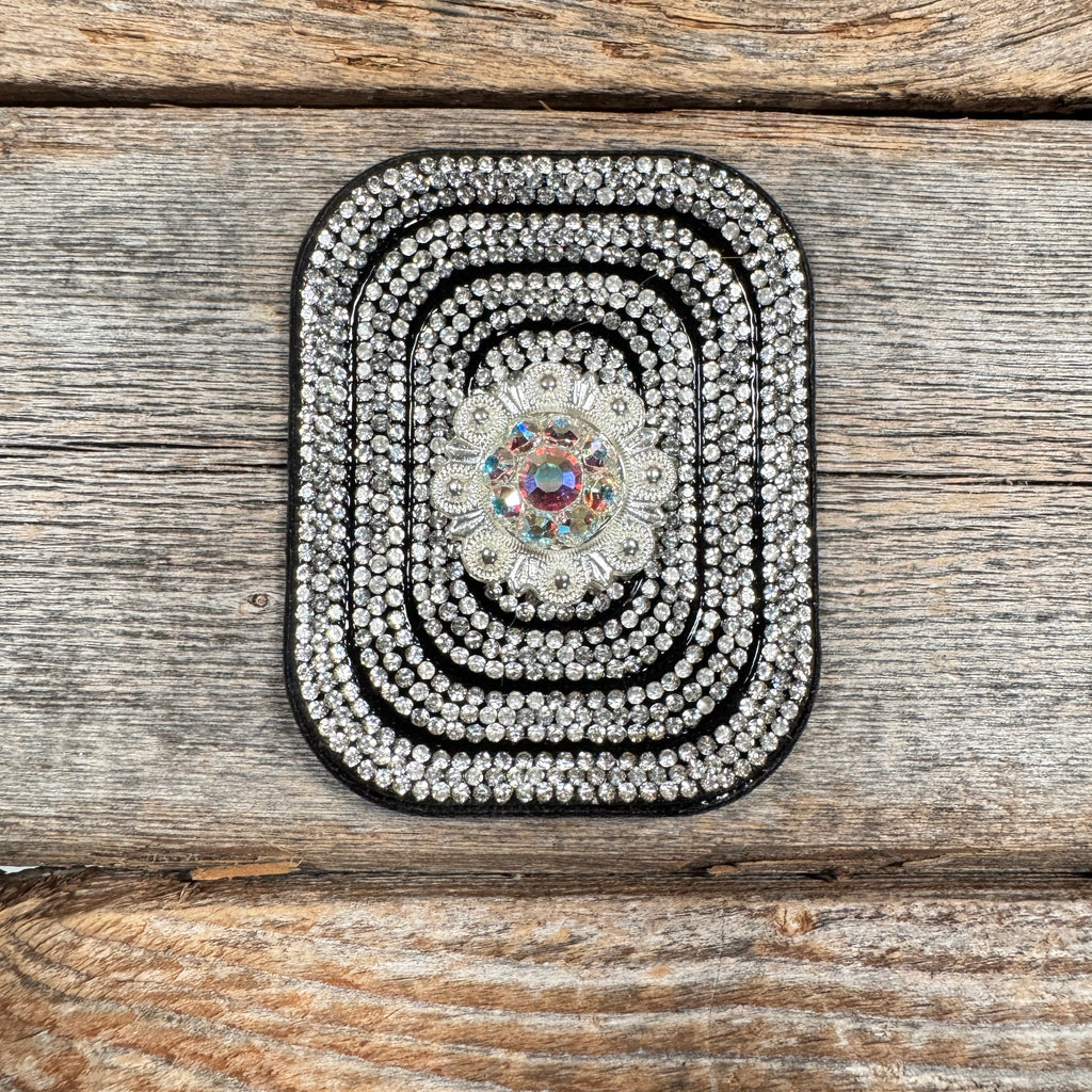Black Rectangle Rhinestone Rosette - Assorted Conchos — view 2