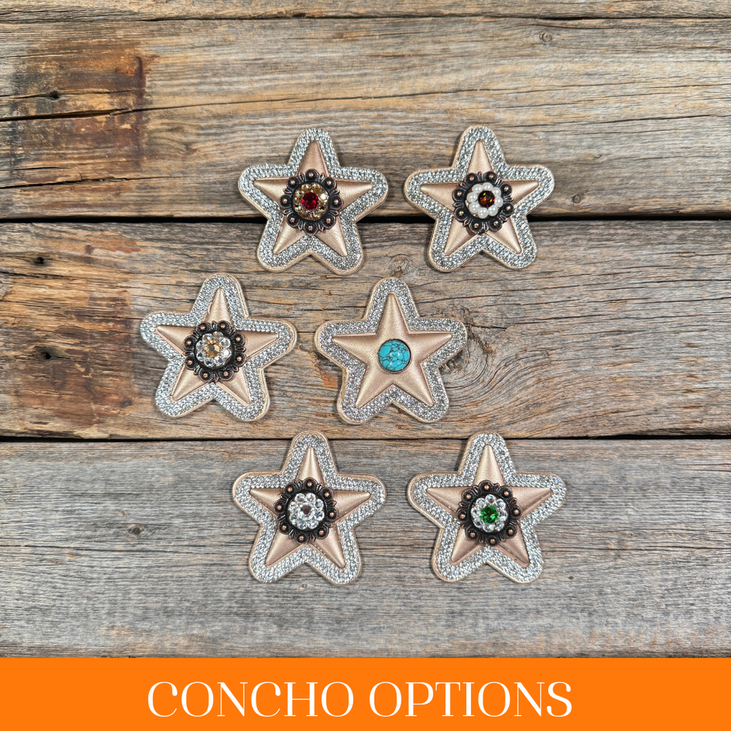 Bronze Small Star Rhinestone Rosette - Assorted Conchos