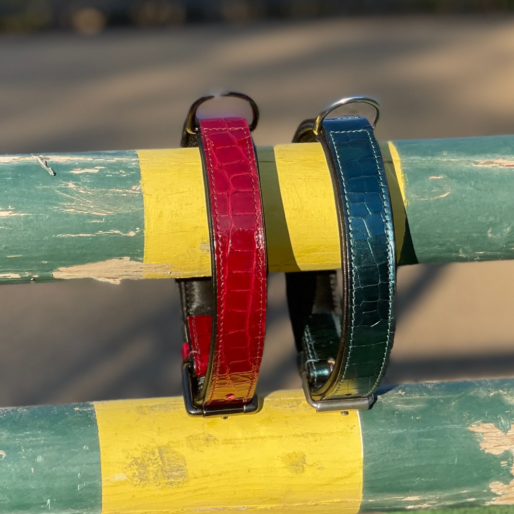 Halter Ego® Breanna Red Croc Leather Dog Collar by Halter Ego® - product image 5