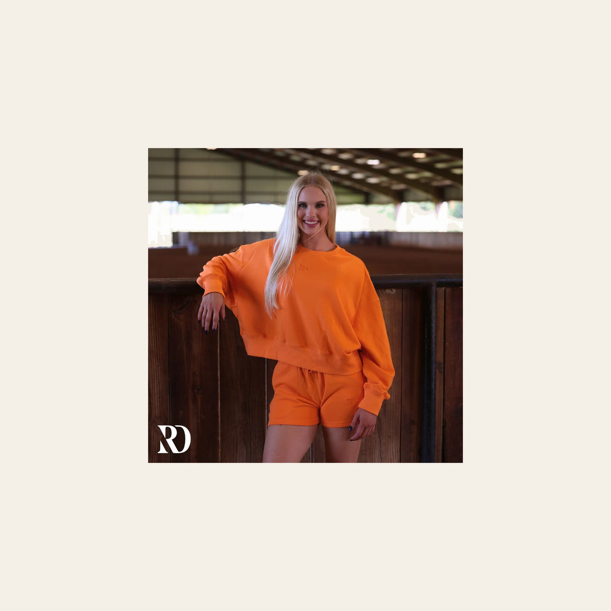 Relax Shorts | Blaze on a warm cream background
