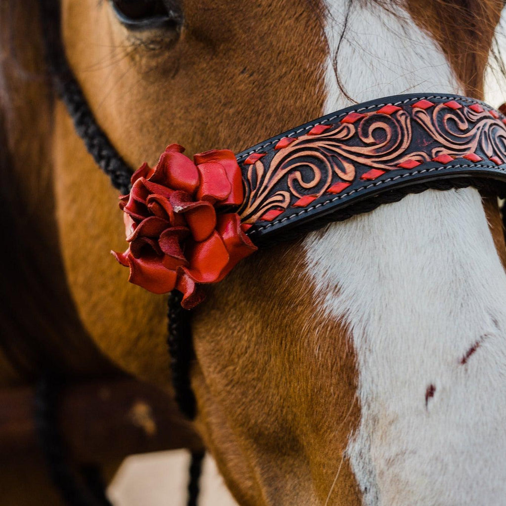 Black Mule Tape Halter - Red Rose #MT200 — view 4