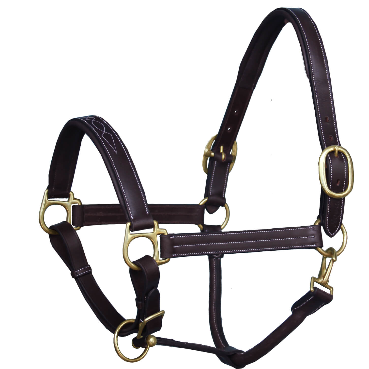 ExionPro Triple Stitched Halter - Brass Hardware by Bridles & Reins - alternate view 2