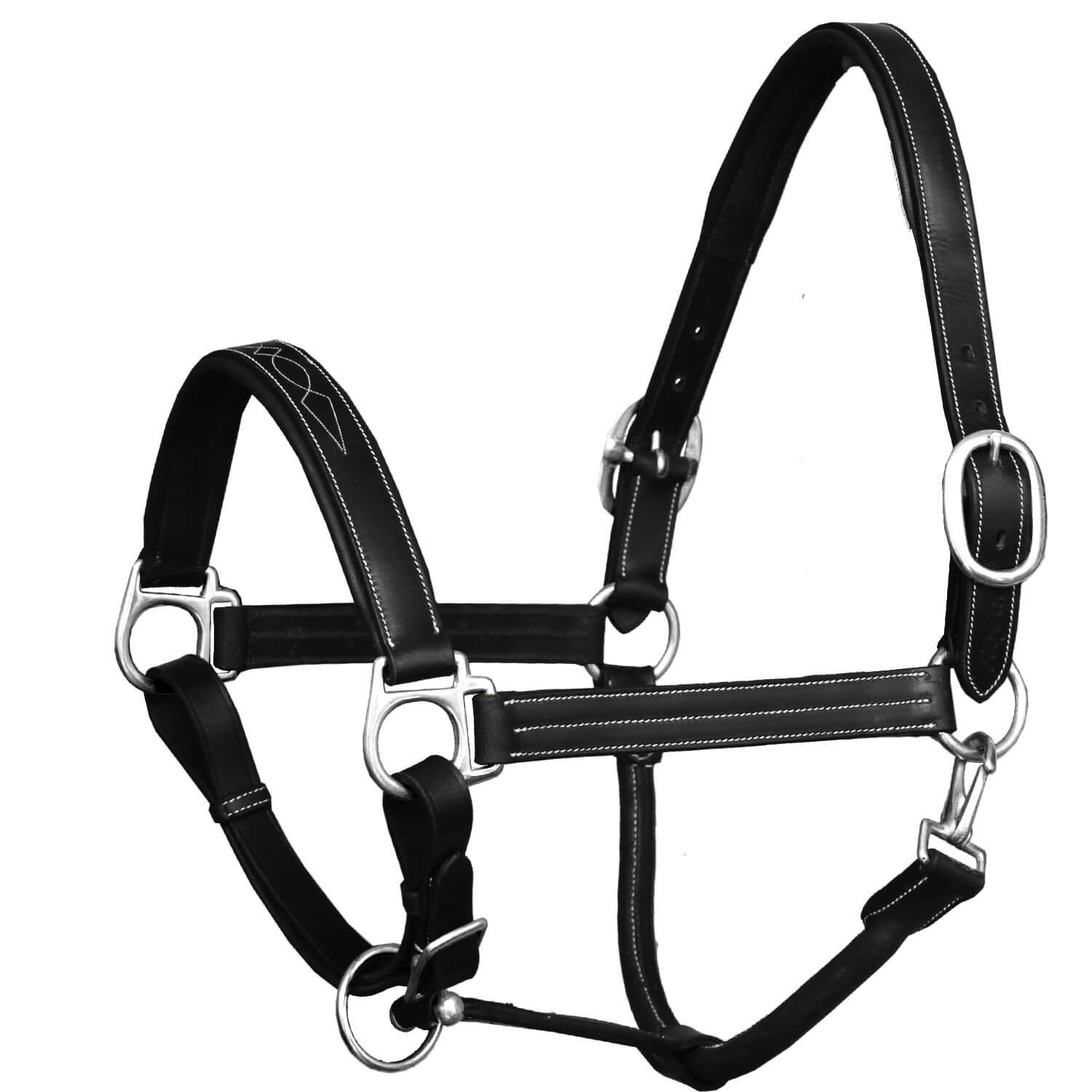 ExionPro Triple Stitched Halter - Brass Nickel Hardware by Bridles & Reins - alternate view 2
