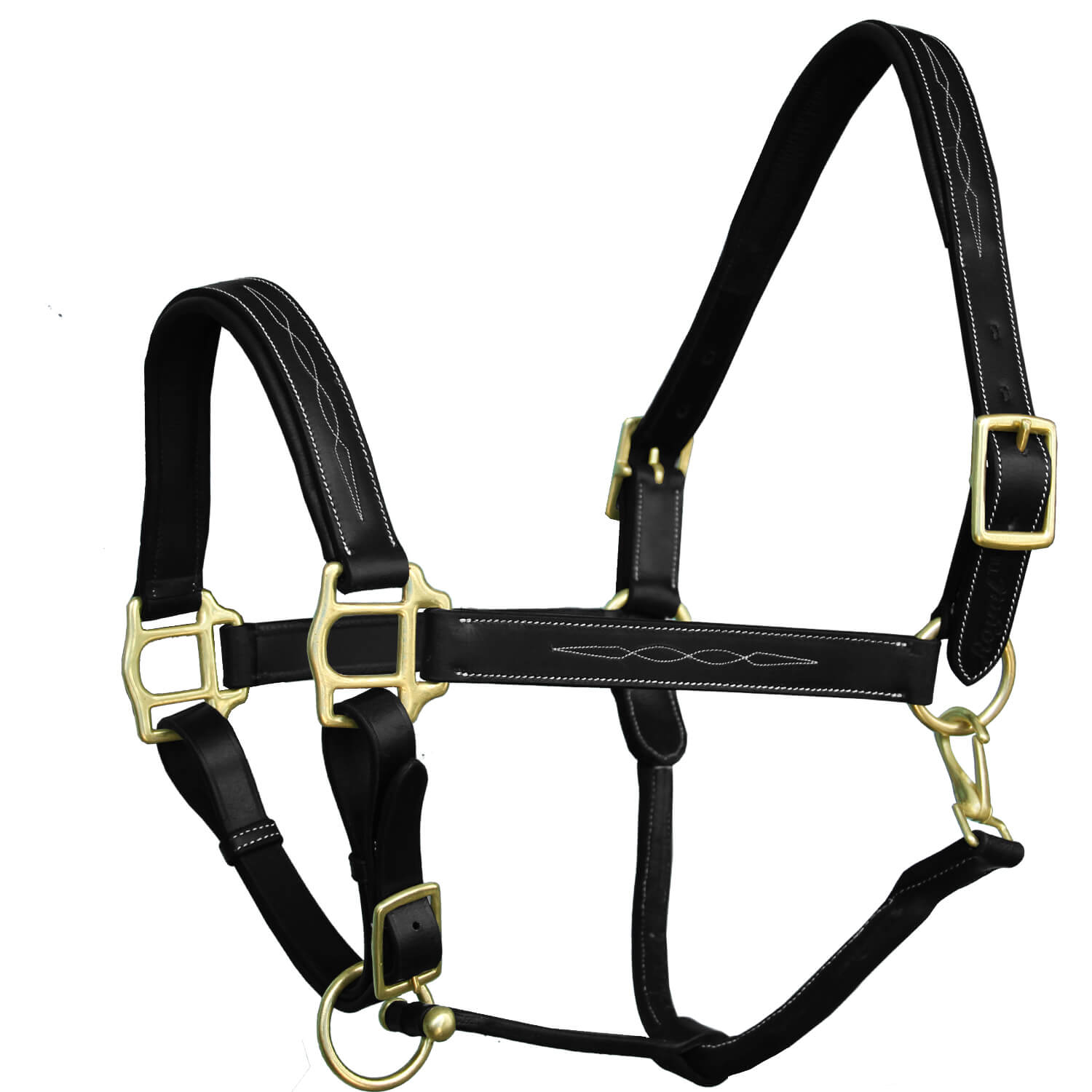 ExionPro Fancy Stitched Halter - Brass Hardware by Bridles & Reins - alternate view 2