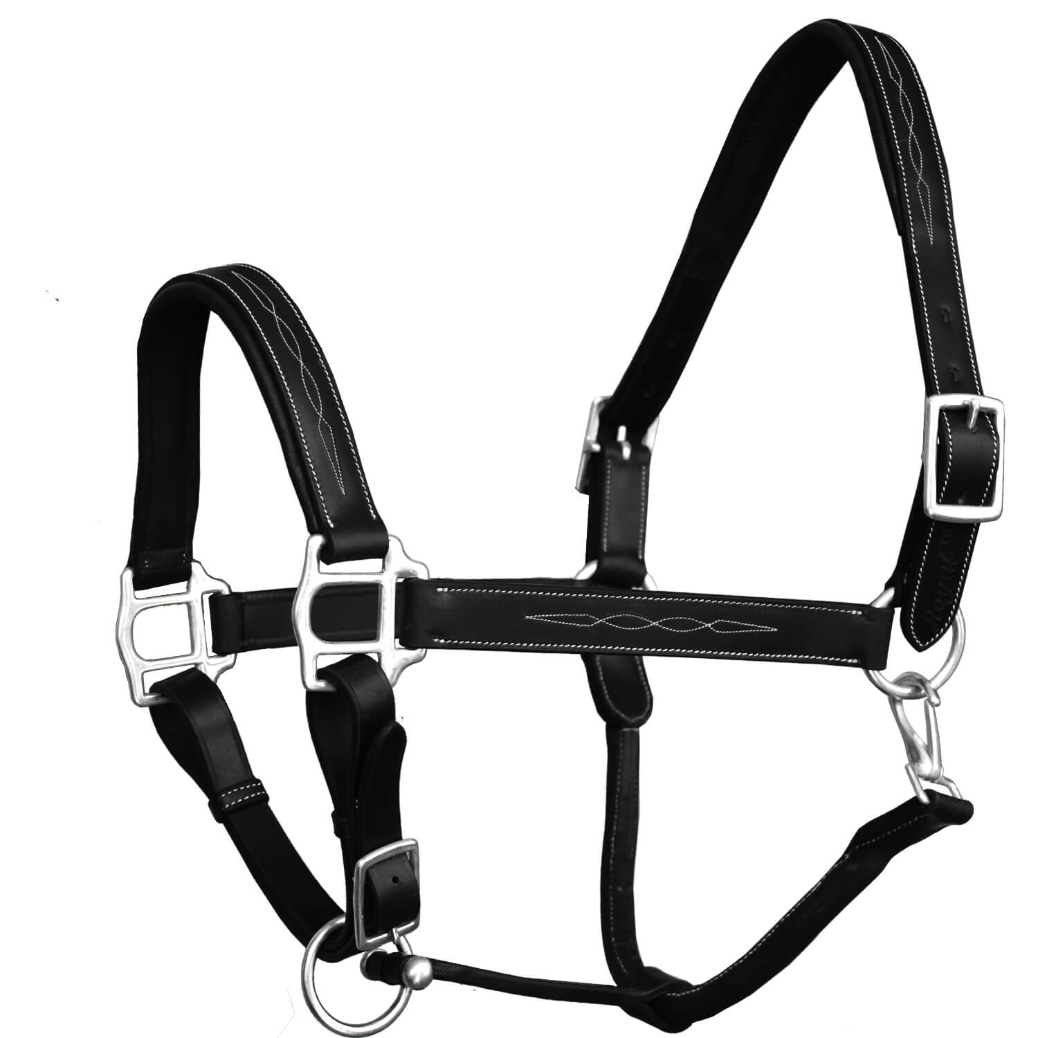 ExionPro Fancy Stitched Halter - Brass Nickel Hardware by Bridles & Reins - alternate view 2