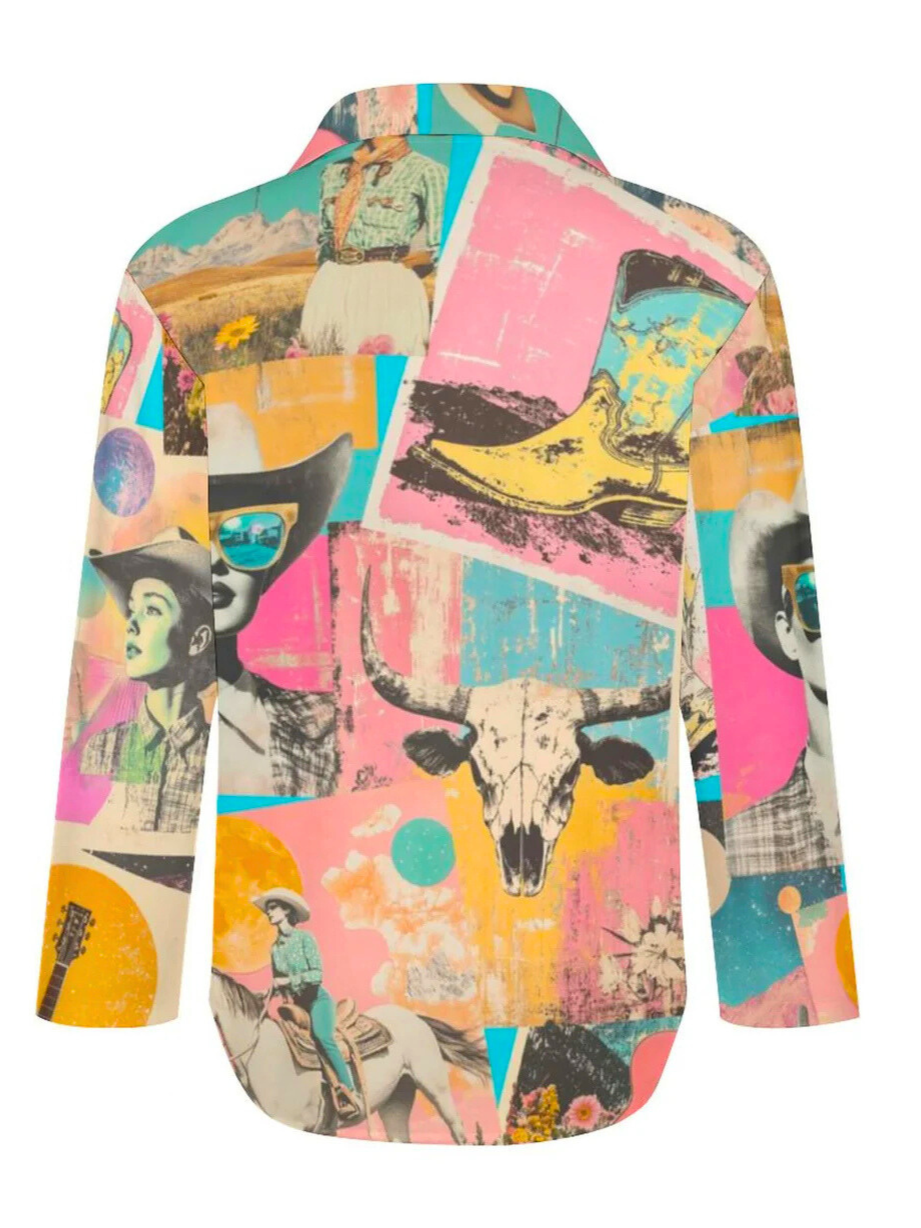 Baha Ranch Pop Western Retro Cowgirl Collage Button Up Blouse by Baha Ranch Western Wear - product image 5