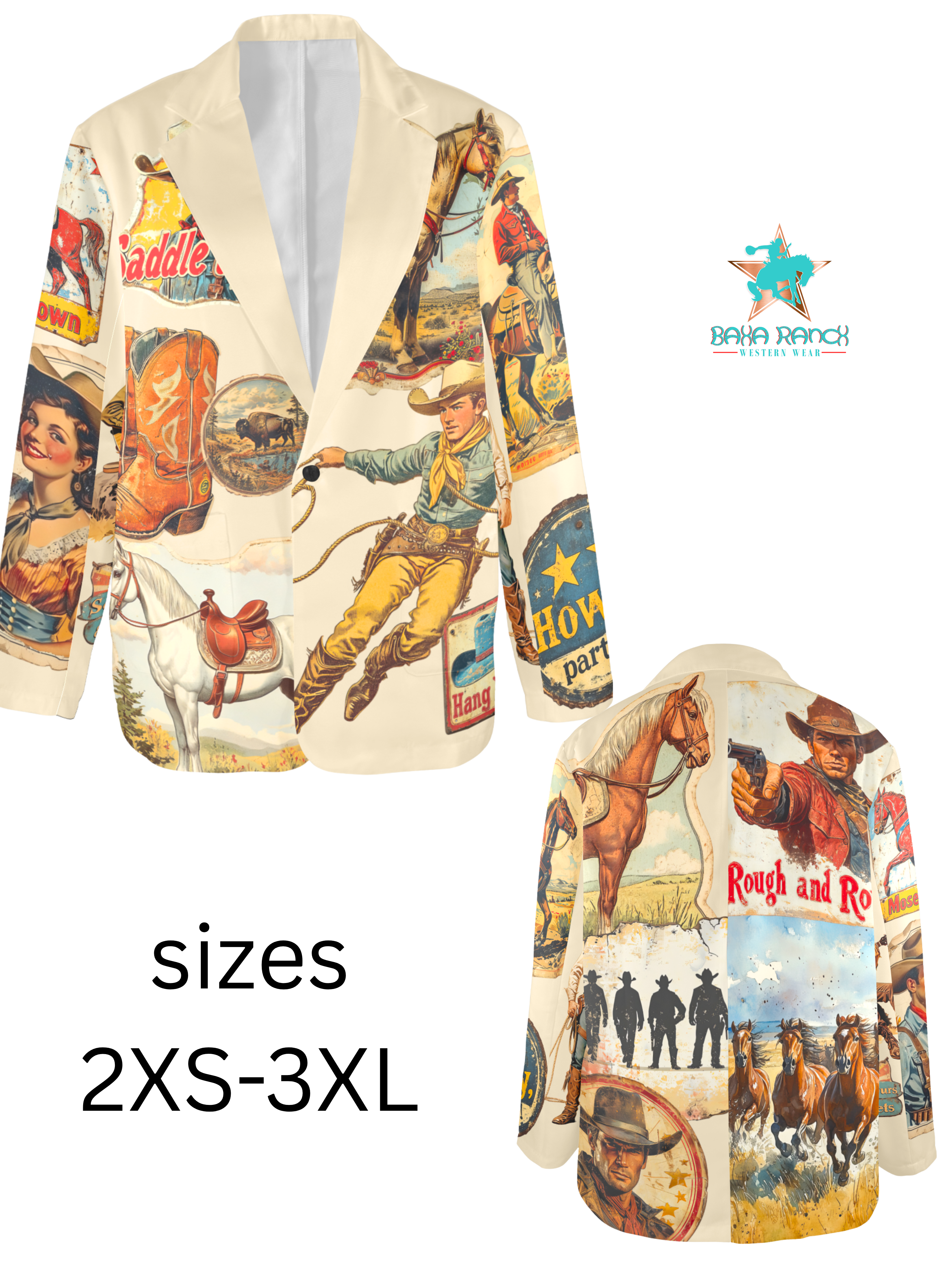 Baha Ranch Old West Cowboy Western Cowgirl Vintage Retro Women's Blazer by Baha Ranch Western Wear - product image 2