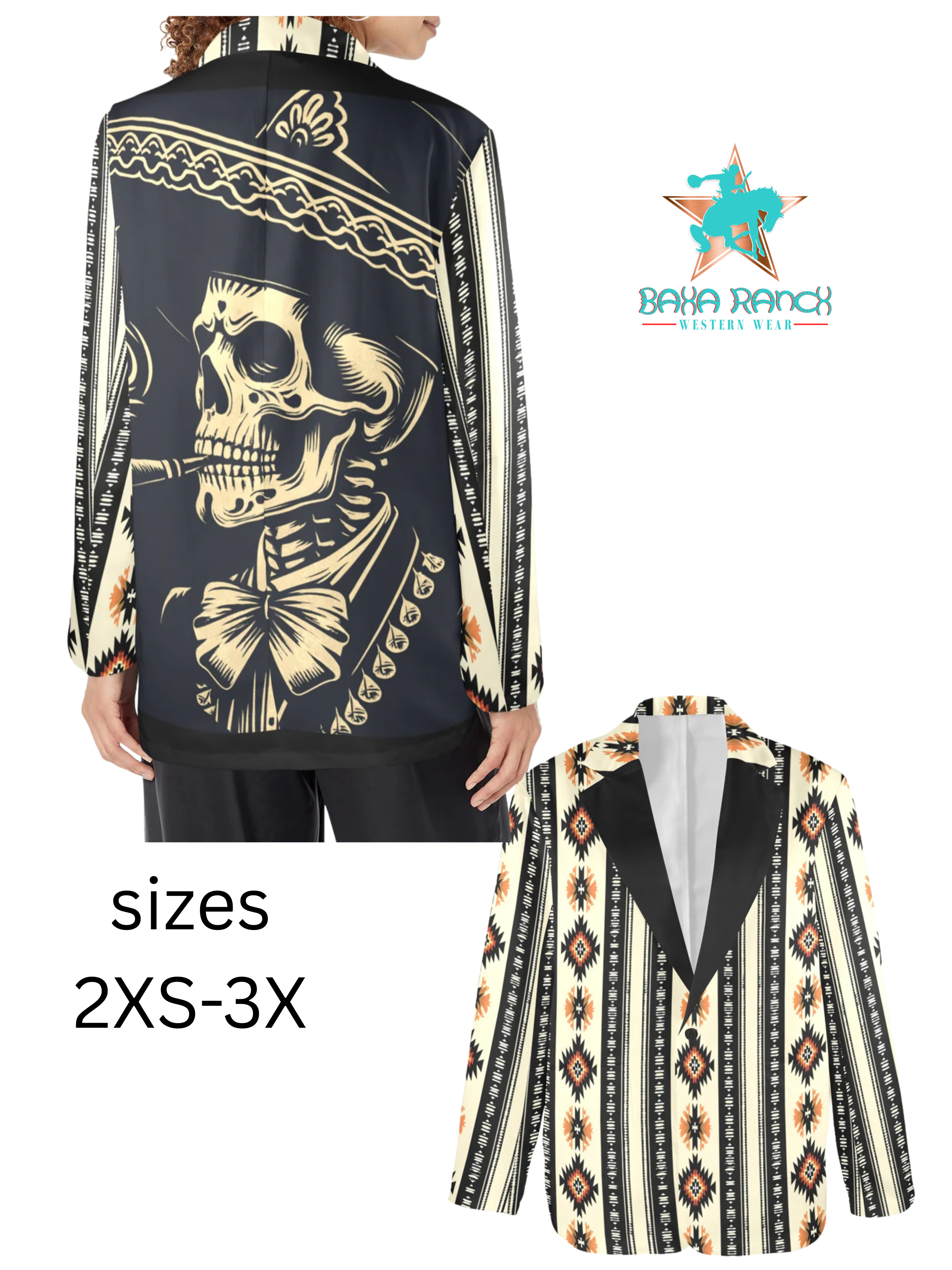 Baha Ranch Colores De Mexico Mariachi Aztec Women's Blazer by Baha Ranch Western Wear