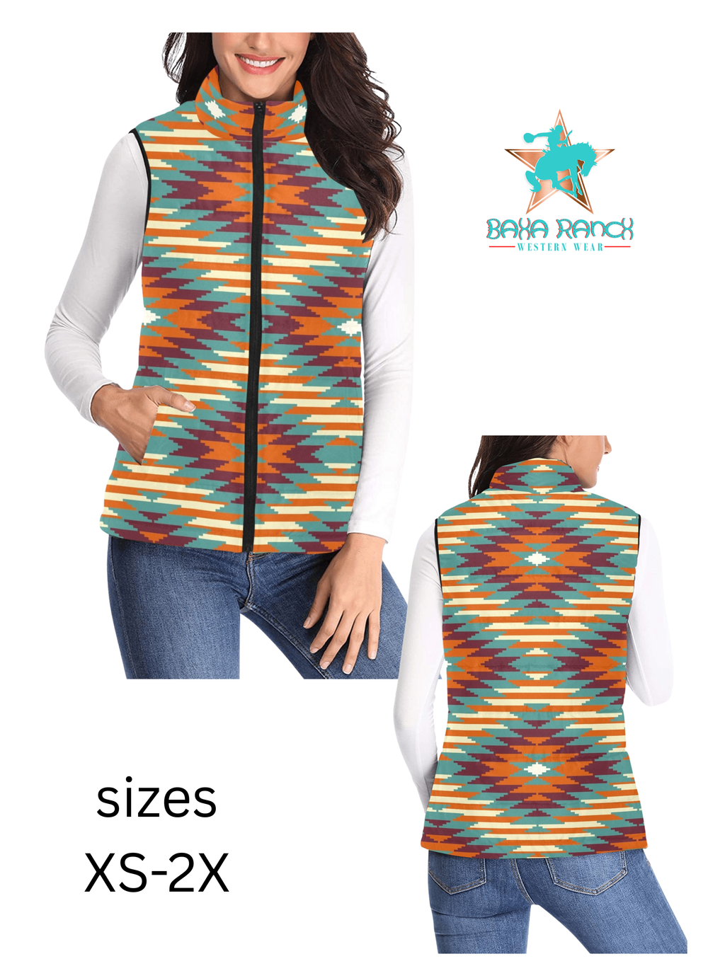 Baha Ranch Chama Valley Aztec Puffy Vest by Baha Ranch Western Wear - product image 6