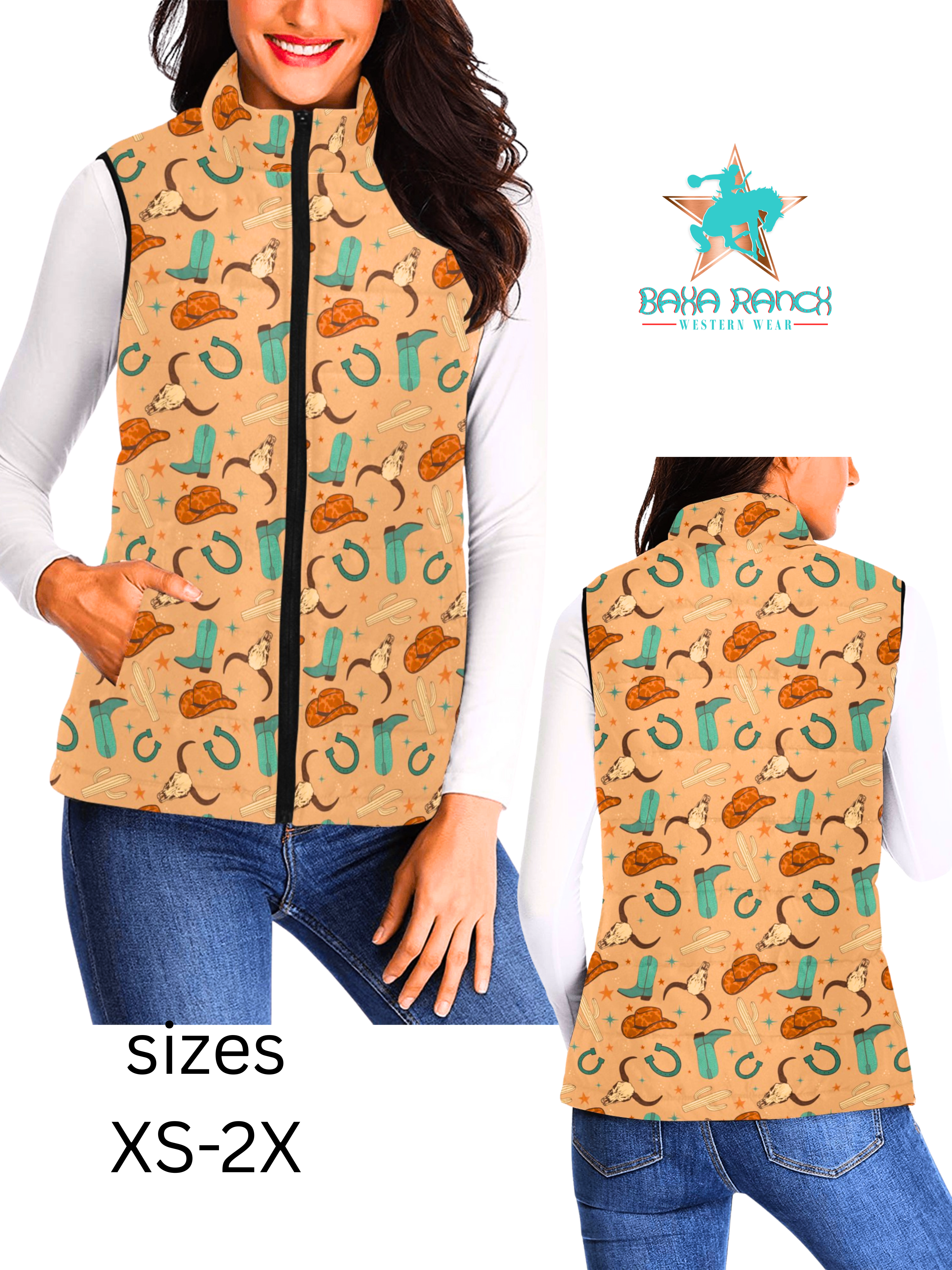 Baha Ranch Totally Western Women's Western Puffy Vest by Baha Ranch Western Wear