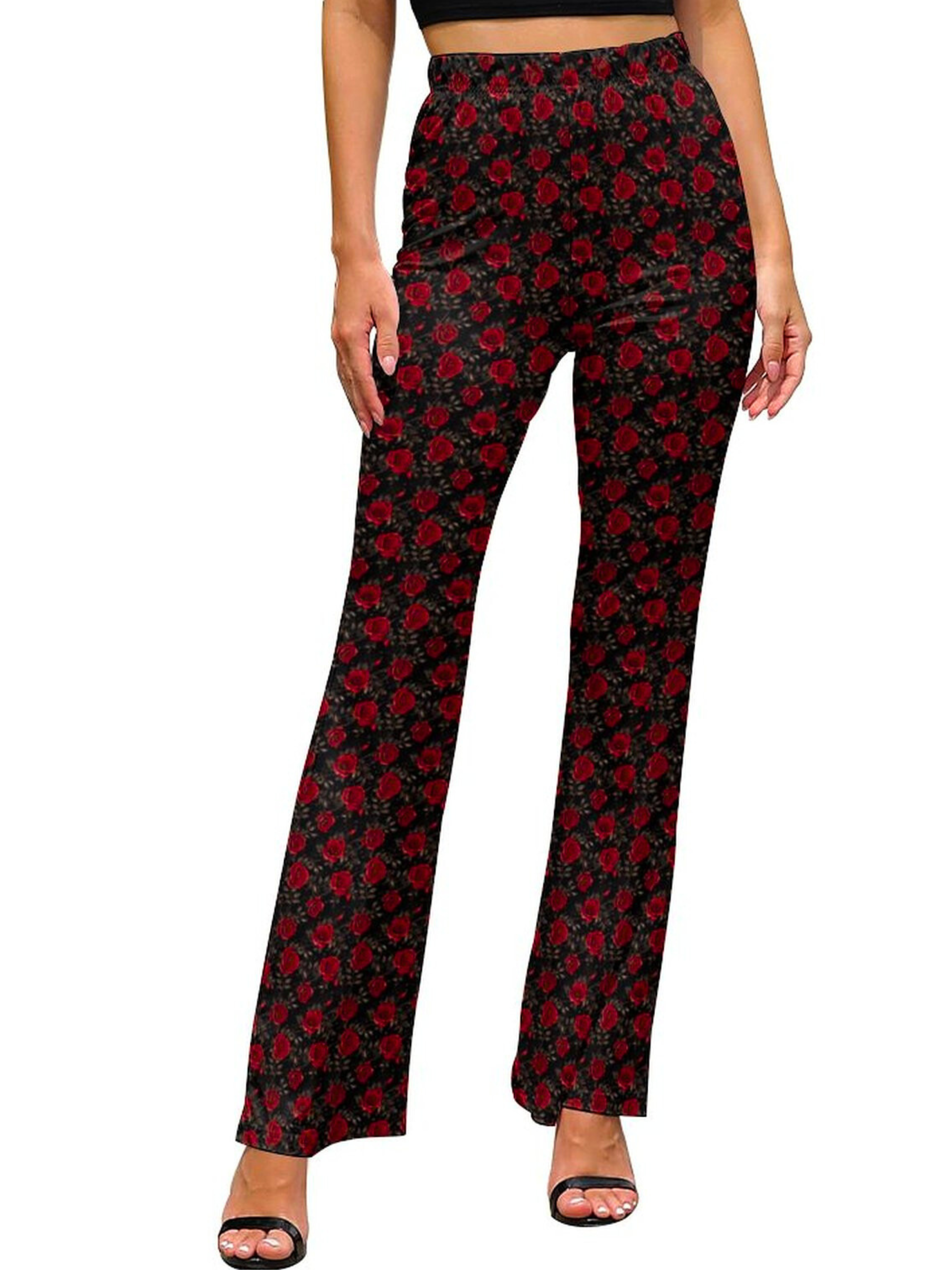 Baha Ranch Colores de Mexico Romantic Red Roses Flare Pants by Baha Ranch Western Wear - product image 3