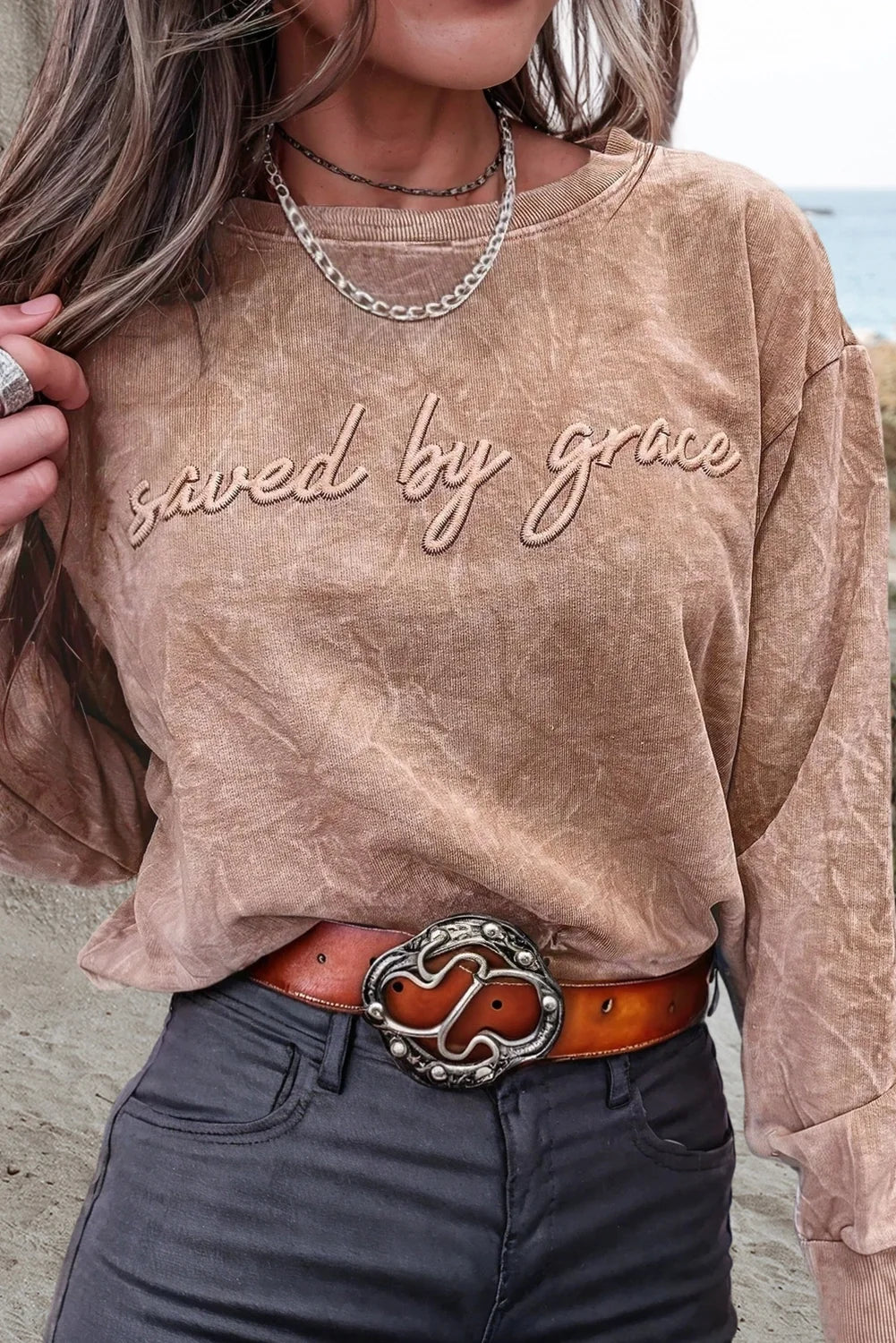 Saved By Grace Mineral Wash | Crewneck