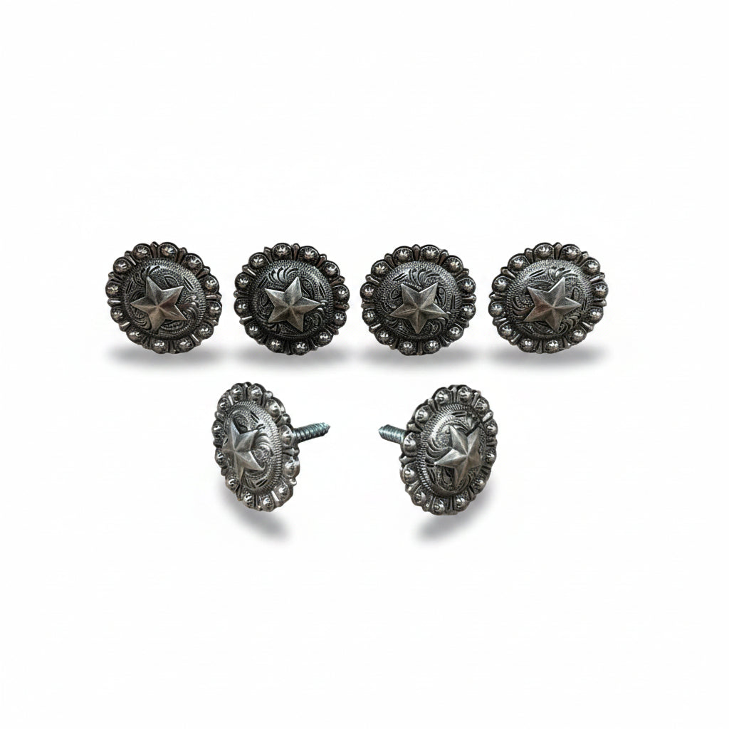 Antique Silver Star Western Concho W174 — view 7