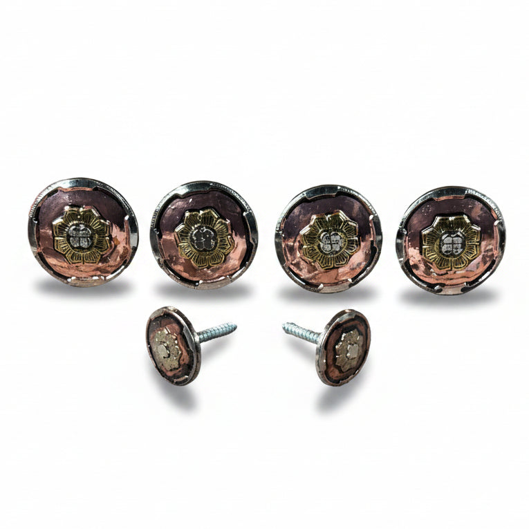 Copper & Gold Flower Western Concho W192 — view 8