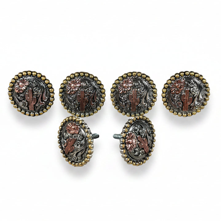 Cactus and Flower Western Concho W219 — view 5