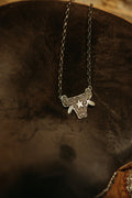 Sterling Silver Bull Skull Necklace By Emerson Kinsel