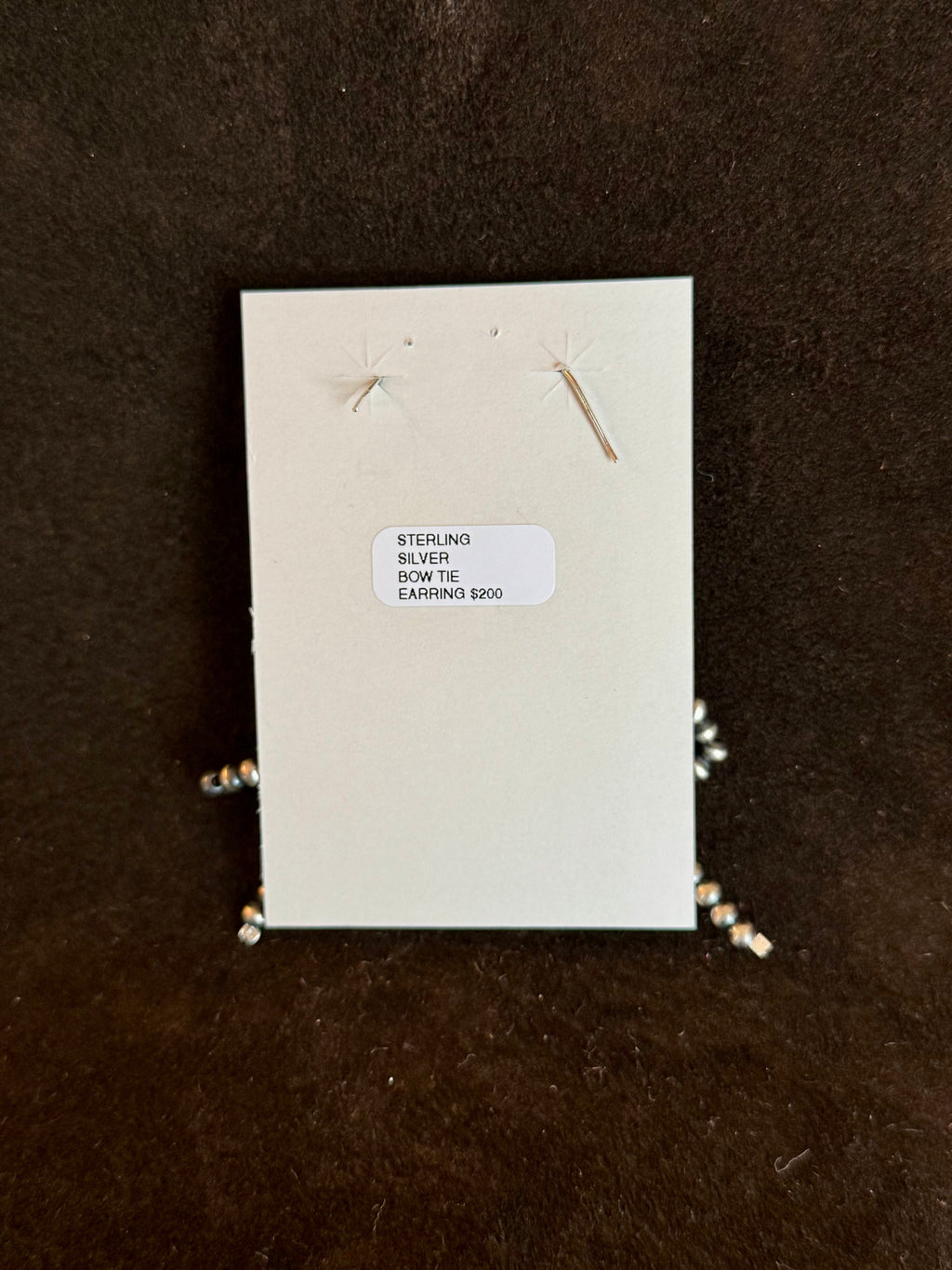 Sterling Silver Navajo Inspired Bow Tie Pearl Dangle Earring — view 2