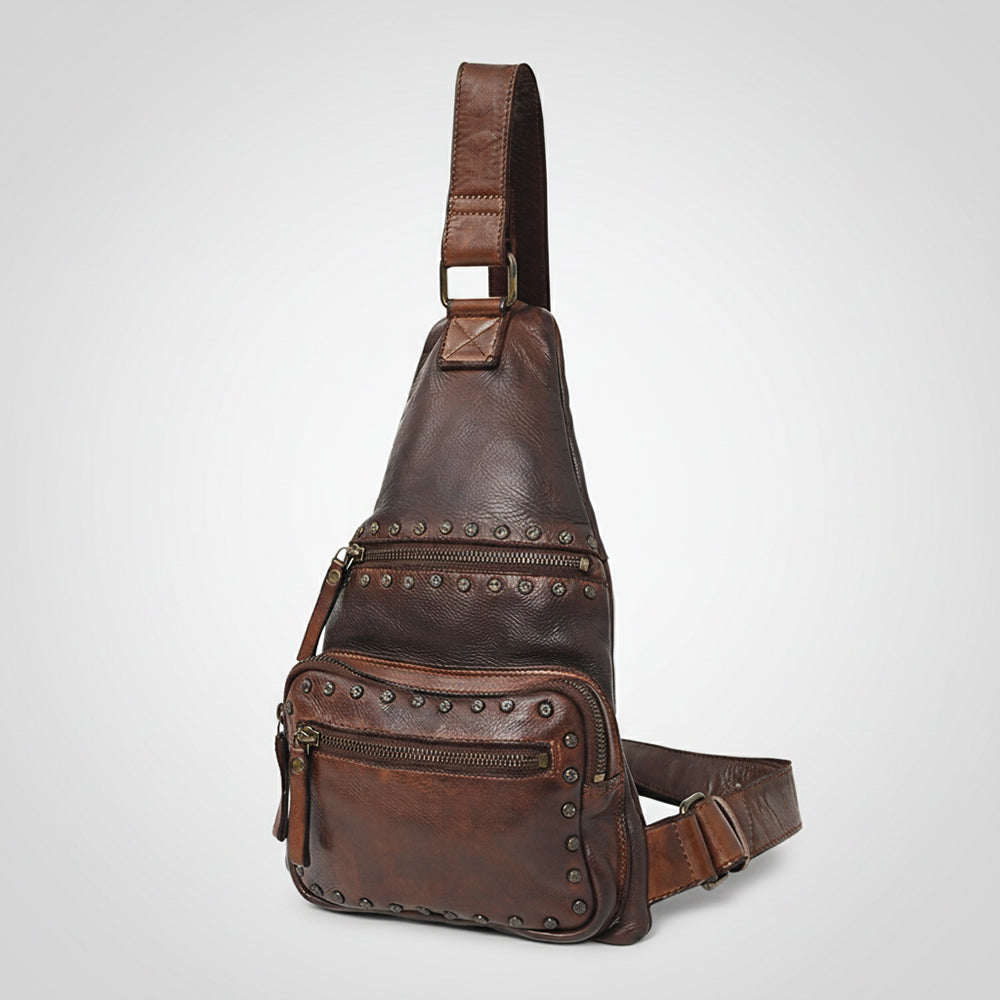 Spaghetti Western Swc191Cg Sling Vintage Handmade Drum Dyed Genuine European Cowhide Leather Women Bag Western Handbag Purse