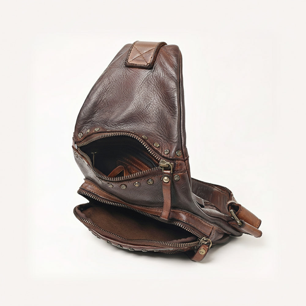 Spaghetti Western Swc191Cg Sling Vintage Handmade Drum Dyed Genuine European Cowhide Leather Women Bag Western Handbag Purse