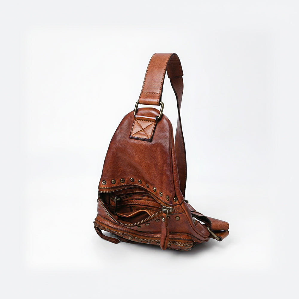 Spaghetti Western Swc191Cg Sling Vintage Handmade Drum Dyed Genuine European Cowhide Leather Women Bag Western Handbag Purse