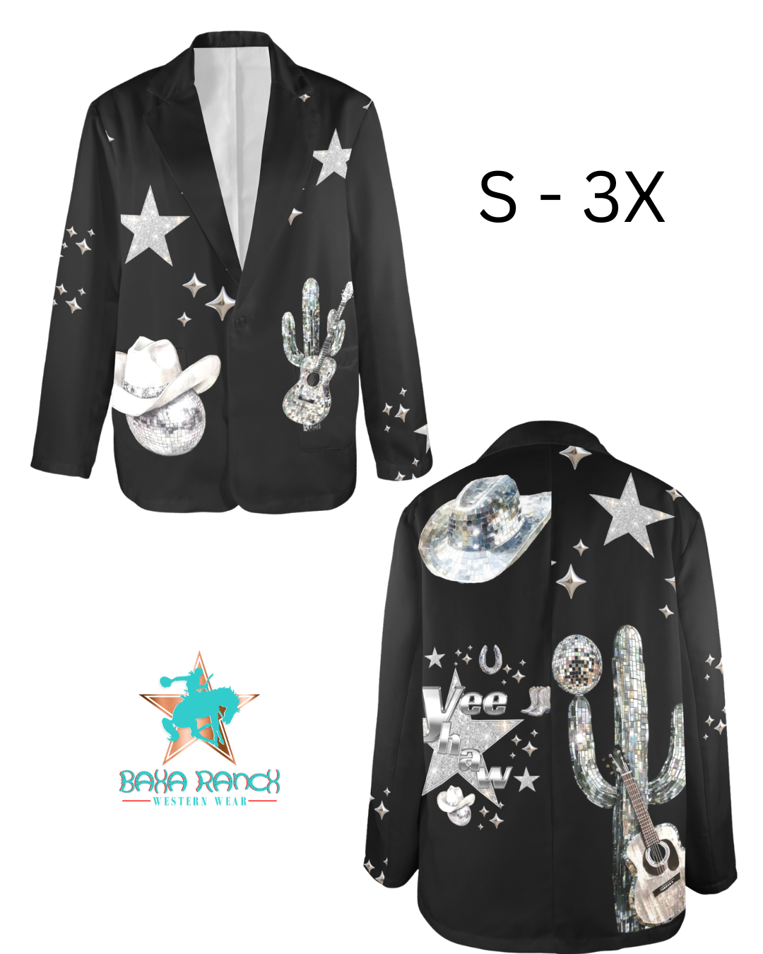 Baha Ranch Rhinestone Cowgirl Yeehaw Blazer by Baha Ranch Western Wear