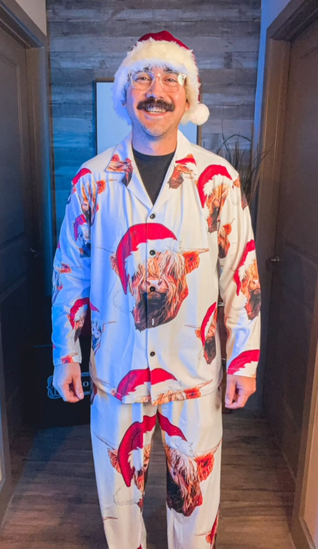 Baha Ranch Highland Christmas Cow Men's Western Pajama Set by Baha Ranch Western Wear
