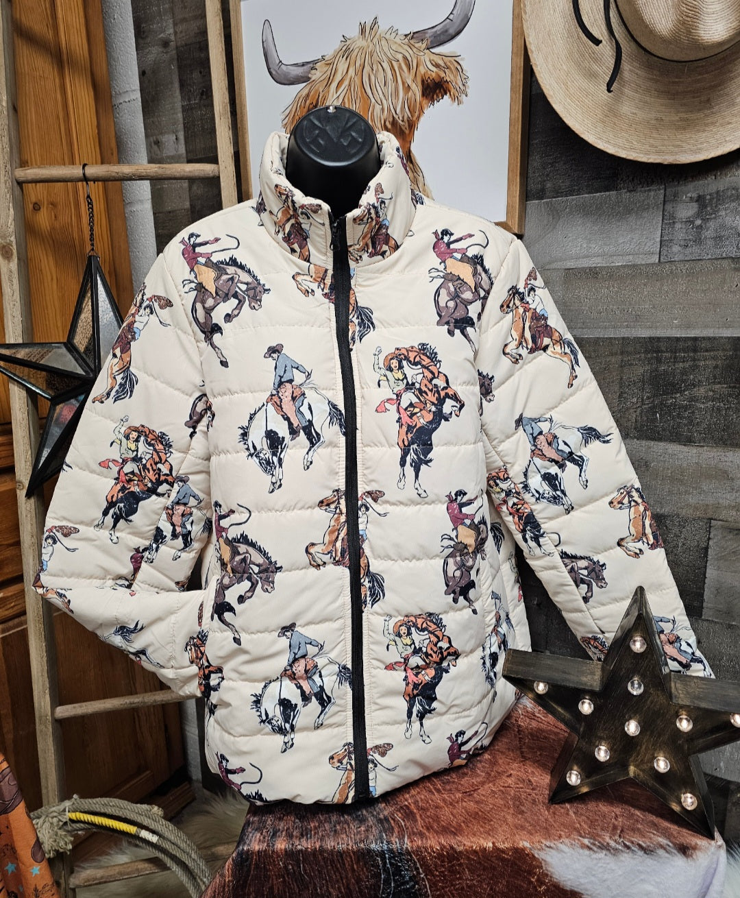 Vintage Cowgirl Women's Puffy Bomber Jacket by Baha Ranch Western Wear