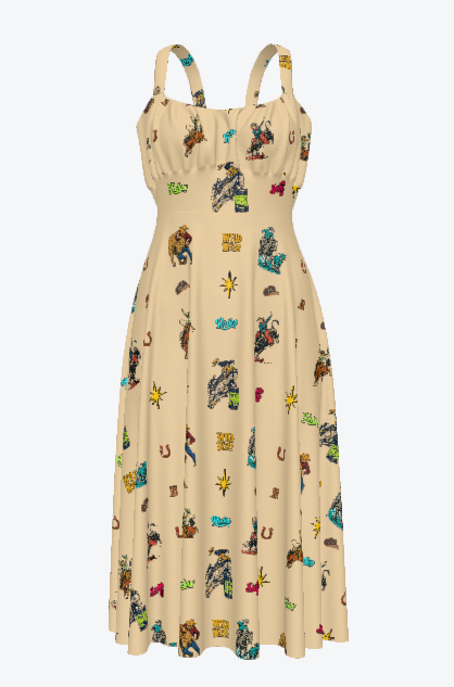 Baha Ranch The Last Roundup Western Rodeo Prairie Dress in Tan by Baha Ranch Western Wear - product image 2