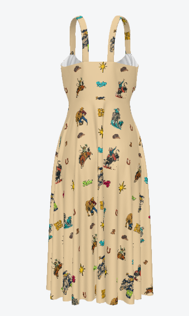 Baha Ranch The Last Roundup Western Rodeo Prairie Dress in Tan by Baha Ranch Western Wear - product image 4