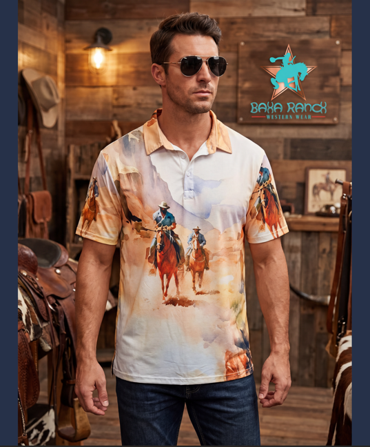 Baha Ranch Cowboy Legacy Men's Western Polo Shirt by Baha Ranch Western Wear