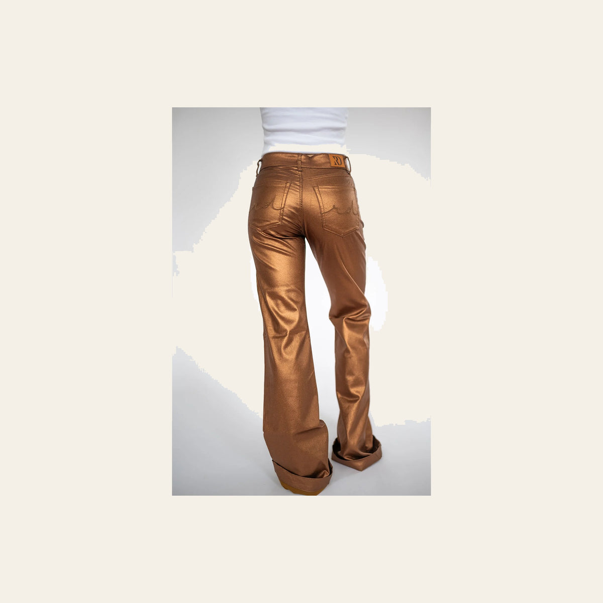 Signature Trousers - Bronze Metallic on a warm cream background