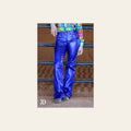 Signature Trousers - Royal Blue Metallic on a warm cream background