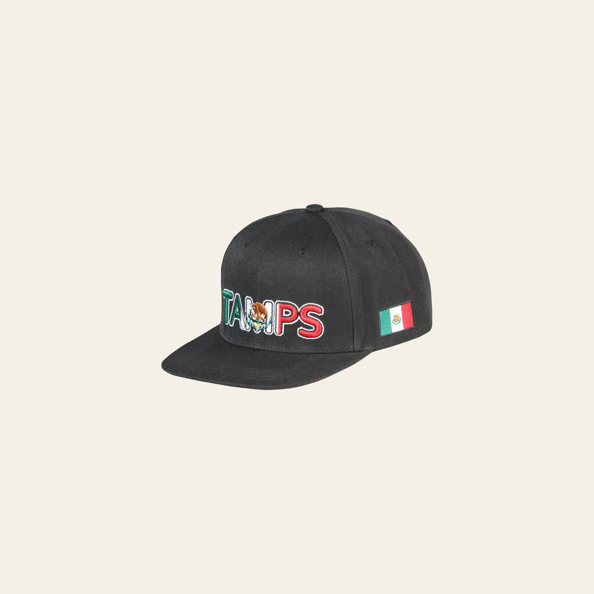 El General SB/TAMPS Hat- Black 44812 on a warm cream background