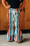 Teal Serape Ruffle Bells
