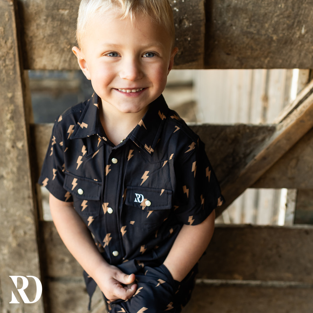 Toddler Button Down | Thunder Bolt — view 2