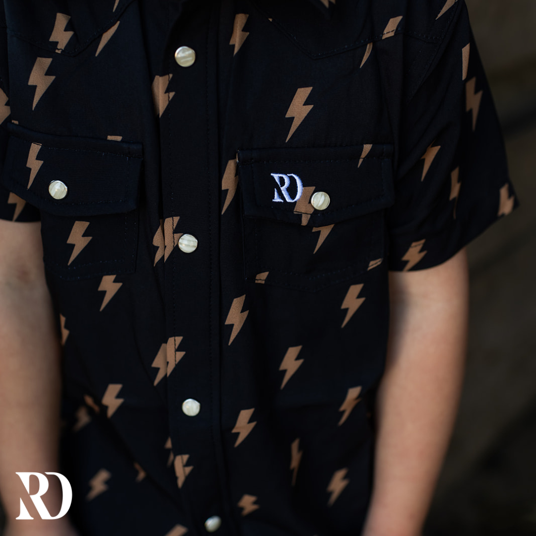 Toddler Button Down | Thunder Bolt — view 3