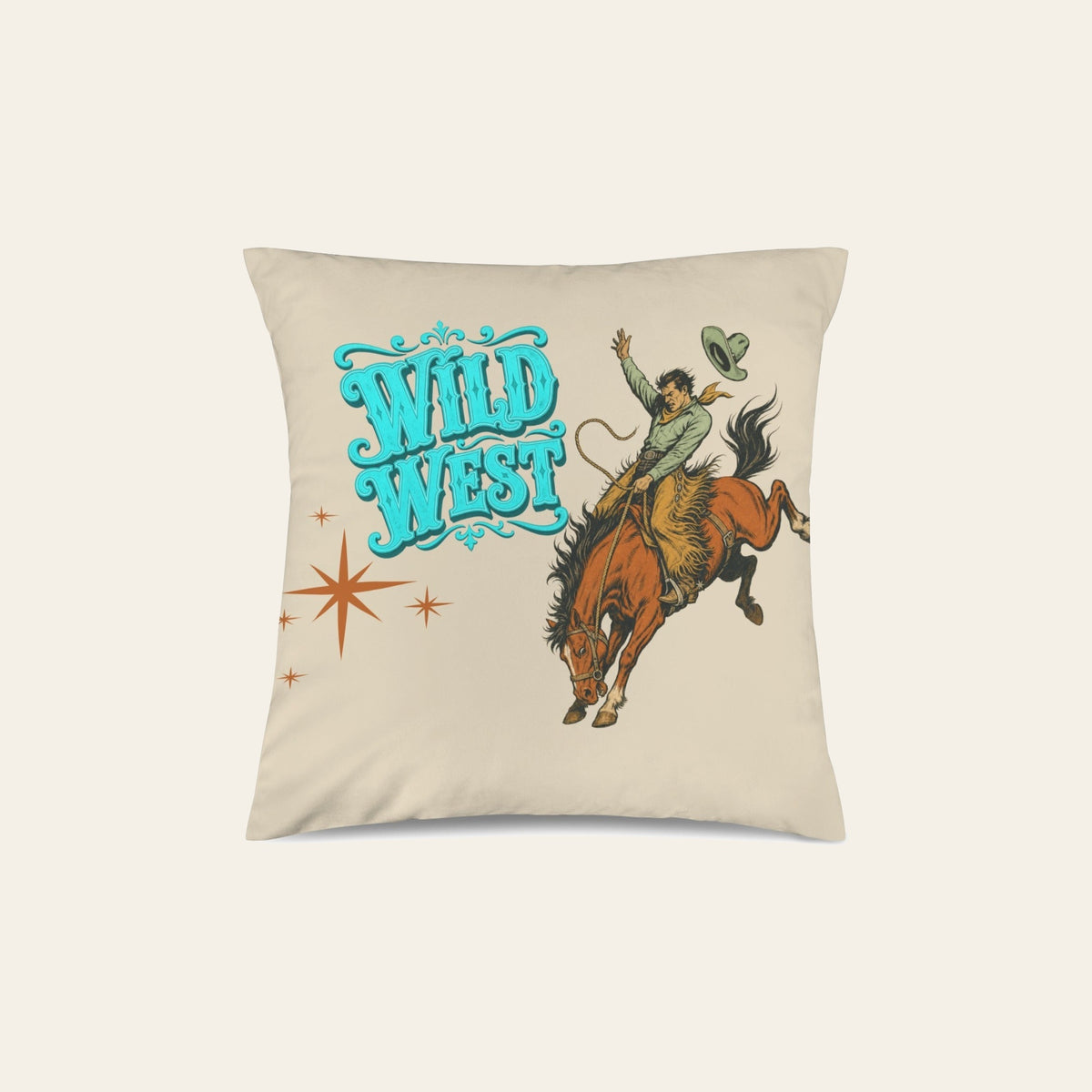 The Last Roundup Wild West Throw Pillow Cover Made in America by Baha Ranch Western Wear